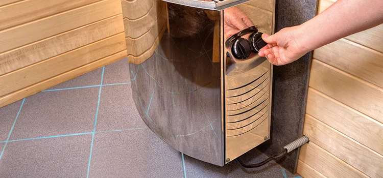 Floor-mounted sauna heater Installation in Niagara Falls, Ontario