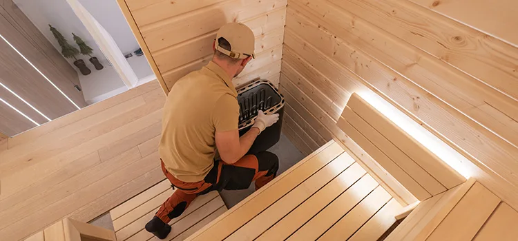 Finnish Sauna Ceiling Installation in Niagara Falls, Ontario
